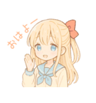 ゆるかわ系制服女子(ときどき病み系)（個別スタンプ：1）