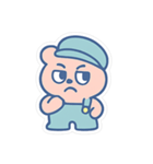 不機嫌水色くま（個別スタンプ：1）