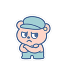 不機嫌水色くま（個別スタンプ：4）