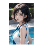 プールガール写真（個別スタンプ：4）