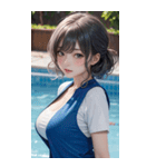 プールガール写真（個別スタンプ：19）