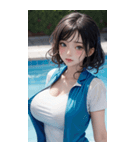 プールガール写真（個別スタンプ：34）