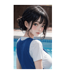 プールガール写真（個別スタンプ：35）