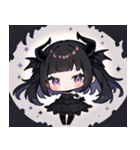 文字なし悪魔少女スタンプ（個別スタンプ：1）