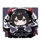 文字なし悪魔少女スタンプ（個別スタンプ：2）