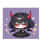 文字なし悪魔少女スタンプ（個別スタンプ：3）