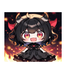文字なし悪魔少女スタンプ（個別スタンプ：6）