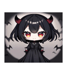 文字なし悪魔少女スタンプ（個別スタンプ：7）