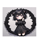 文字なし悪魔少女スタンプ（個別スタンプ：9）