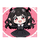 文字なし悪魔少女スタンプ（個別スタンプ：12）