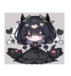 文字なし悪魔少女スタンプ（個別スタンプ：22）
