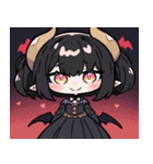 文字なし悪魔少女スタンプ（個別スタンプ：25）