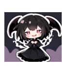 文字なし悪魔少女スタンプ（個別スタンプ：28）