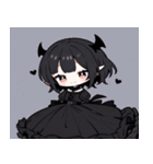 文字なし悪魔少女スタンプ（個別スタンプ：30）