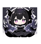 文字なし悪魔少女スタンプ（個別スタンプ：35）