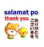 タガログ語,英語,日本語.コタとピヨ連絡用（個別スタンプ：6）