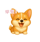 ふわかわ日和：コーギー【台湾語】（個別スタンプ：3）