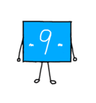 逆数字キャラ(みずいろ、きいろ)（個別スタンプ：9）