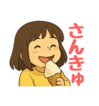 使いやすい！元気な女の子の日常スタンプ（個別スタンプ：5）