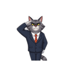 【敬礼猫 11】（個別スタンプ：2）