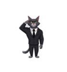 【敬礼猫 11】（個別スタンプ：3）
