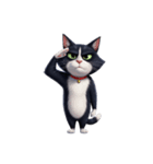 【敬礼猫 11】（個別スタンプ：6）