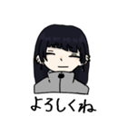 黒ジャージの女の子（個別スタンプ：1）