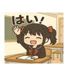 メメちゃんの日常 学生制服ver（個別スタンプ：3）