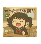 メメちゃんの日常 学生制服ver（個別スタンプ：6）