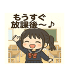 メメちゃんの日常 学生制服ver（個別スタンプ：13）
