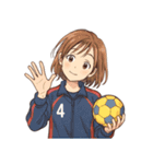 ハンドボール 女子 部活 スポーツ（個別スタンプ：1）