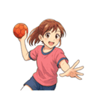 ハンドボール 女子 部活 スポーツ（個別スタンプ：5）