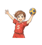 ハンドボール 女子 部活 スポーツ（個別スタンプ：9）