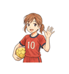 ハンドボール 女子 部活 スポーツ（個別スタンプ：10）