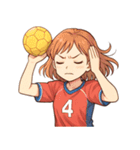 ハンドボール 女子 部活 スポーツ（個別スタンプ：16）