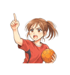 ハンドボール 女子 部活 スポーツ（個別スタンプ：17）