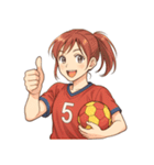 ハンドボール 女子 部活 スポーツ（個別スタンプ：21）