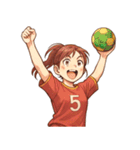 ハンドボール 女子 部活 スポーツ（個別スタンプ：22）