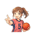 ハンドボール 女子 部活 スポーツ（個別スタンプ：23）
