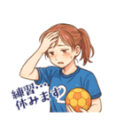 ハンドボール 女子 部活 スポーツ (小)（個別スタンプ：4）