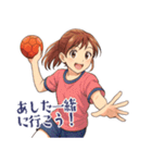 ハンドボール 女子 部活 スポーツ (小)（個別スタンプ：5）