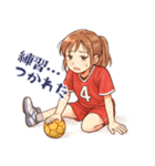 ハンドボール 女子 部活 スポーツ (小)（個別スタンプ：6）
