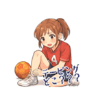 ハンドボール 女子 部活 スポーツ (小)（個別スタンプ：12）