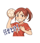 ハンドボール 女子 部活 スポーツ (小)（個別スタンプ：18）