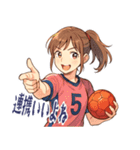 ハンドボール 女子 部活 スポーツ (小)（個別スタンプ：23）