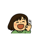 毎日使える表情豊かなボブの女の子スタンプ（個別スタンプ：1）