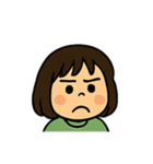 毎日使える表情豊かなボブの女の子スタンプ（個別スタンプ：3）
