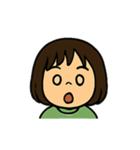 毎日使える表情豊かなボブの女の子スタンプ（個別スタンプ：4）