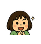 毎日使える表情豊かなボブの女の子スタンプ（個別スタンプ：36）