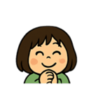 毎日使える表情豊かなボブの女の子スタンプ（個別スタンプ：37）